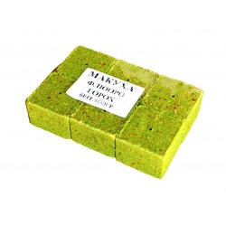 Кубик для макушатника рибальський, Флуоро, з отвором, 45х45х20мм, 6шт/уп, смак Горох